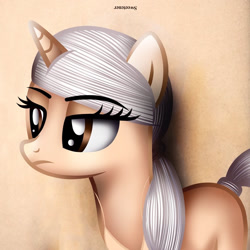 Size: 894x894 | Tagged: safe, alternate version, artist:aldobronyjdc, edit, imported from derpibooru, pony, unicorn, ariana grande, lidded eyes, ponified, solo