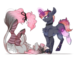 Size: 1024x768 | Tagged: safe, artist:akiiichaos, imported from derpibooru, oc, oc only, oc:ri, pony, unicorn, clothes, female, fishnets, magic, mare, simple background, socks, striped socks, transparent background