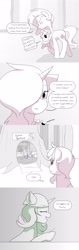 Size: 1280x4036 | Tagged: safe, artist:little-tweenframes, deleted from derpibooru, imported from derpibooru, rarity, sunset shimmer, oc, oc:suncrisp, pony, unicorn, comic:spiraling together, alternate hairstyle, alternate universe, comic, sunjackspiral