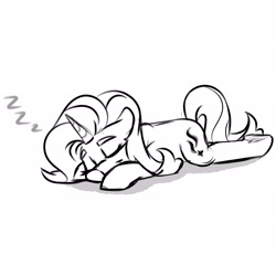 Size: 2300x2300 | Tagged: safe, artist:jen-neigh, imported from derpibooru, starlight glimmer, pony, unicorn, female, lying down, mare, monochrome, sleeping, smiling, solo, zzz