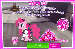 Size: 792x524 | Tagged: safe, imported from derpibooru, pinkie pie, my little pony: the movie, advertisement, costs real money, gameloft, gem, official, pirate, pirate pinkie pie