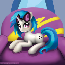 Size: 800x800 | Tagged: safe, artist:piripaints, imported from derpibooru, dj pon-3, vinyl scratch, pony, unicorn, blushing, cute, female, looking at you, mare, smiling, sunglasses