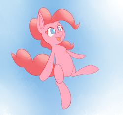 Size: 2688x2514 | Tagged: safe, artist:niteax, edit, imported from derpibooru, pinkie pie, pony, :p, female, midair, silly, solo, tongue out