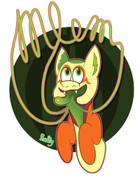 Size: 2000x2500 | Tagged: safe, artist:b-cacto, imported from derpibooru, oc, oc only, oc:non toxic, monster pony, original species, tatzlpony, mlem, multiple tongues, silly, simple background, solo, tongue out, transparent background, typography