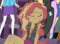 Size: 2952x2160 | Tagged: safe, artist:sparkling-sunset-s08, imported from derpibooru, applejack, flash sentry, rarity, sunset shimmer, twilight sparkle, equestria girls, equestria girls series, eyes closed, female, flashimmer, geode of empathy, magical geodes, male, shipping, straight