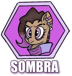 Size: 509x534 | Tagged: safe, artist:fork, imported from derpibooru, pony, overwatch, ponified, solo, sombra (overwatch)