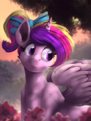 Size: 2787x3716 | Tagged: safe, artist:blackligerth, imported from derpibooru, princess cadance, alicorn, pony, bow, female, hair bow, mare, solo, teen princess cadance