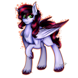 Size: 2000x2000 | Tagged: safe, artist:shamy-crist, imported from derpibooru, oc, oc only, oc:onix, pegasus, pony, female, high res, mare, raised hoof, simple background, solo, transparent background