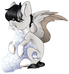 Size: 3179x3418 | Tagged: safe, artist:hellishprogrammer, artist:maximkoshe4ka, imported from derpibooru, oc, oc only, oc:cloudy shapes, pegasus, pony, cloud, high res, male, nom, simple background, solo, stallion, transparent background