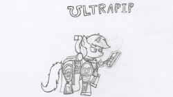 Size: 2637x1483 | Tagged: safe, artist:infinita est lux solis, imported from derpibooru, part of a set, oc, oc only, oc:littlepip, pony, unicorn, fallout equestria, black and white, codex astartes, cutie mark, fanfic, fanfic art, female, glowing horn, grayscale, hooves, horn, magic, mare, monochrome, pipbuck, roboute guilliman, simple background, solo, telekinesis, text, traditional art, ultramarine, warhammer (game), warhammer 40k, white background