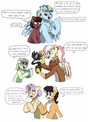 Size: 1469x2034 | Tagged: safe, artist:pastel-charms, imported from derpibooru, oc, oc:champion, oc:harmonic chord, oc:lucky horseshoe, oc:pansy everfree, oc:rock candy, oc:sonata glazed, draconequus, earth pony, hybrid, pegasus, pony, unicorn, adopted offspring, female, glasses, interspecies offspring, male, mare, offspring, parent:applejack, parent:cheese sandwich, parent:discord, parent:donut joe, parent:fluttershy, parent:pinkie pie, parent:rainbow dash, parent:rarity, parent:soarin', parent:trouble shoes, parent:troubleshoes clyde, parent:twilight sparkle, parents:cheesepie, parents:discoshy, parents:rarijoe, parents:soarindash, parents:troublejack, plant, simple background, stallion, white background