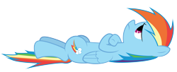 Size: 8000x3276 | Tagged: safe, artist:artekko, imported from derpibooru, rainbow dash, pony, backwards cutie mark, female, lying down, on back, simple background, solo, transparent background, vector