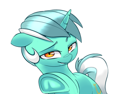 Size: 1166x908 | Tagged: safe, artist:asherspray, imported from derpibooru, lyra heartstrings, pony, unicorn, female, floppy ears, frog (hoof), looking at you, mare, simple background, smiling, solo, underhoof, white background