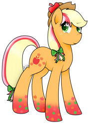 Size: 784x1085 | Tagged: safe, artist:cinnamonaurora, imported from derpibooru, applejack, pony, female, looking at you, mare, rainbow power, simple background, solo, transparent background