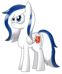 Size: 1027x1229 | Tagged: safe, artist:moonatik, derpibooru exclusive, imported from derpibooru, oc, oc only, pegasus, pony, coat of arms, cute, finland, nation ponies, ponified, simple background, solo, transparent background