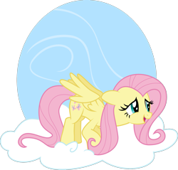 Size: 1571x1505 | Tagged: safe, artist:ponkus, imported from derpibooru, fluttershy, pony, cloud, cute, female, mare, shyabetes, simple background, sky, solo, transparent background, vector