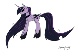 Size: 9700x6920 | Tagged: safe, artist:taylorgans, imported from derpibooru, twilight sparkle, alicorn, pony, vampire, 8k, absurd resolution, black sclera, dark magic, evil twilight, female, flat colors, hoof shoes, magic, peytral, simple background, solo, transparent background, twilight sparkle (alicorn), tyrant sparkle