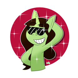 Size: 2000x2000 | Tagged: safe, artist:b-cacto, imported from derpibooru, oc, oc only, oc:alos, pony, simple background, solo, sparkles, sunglasses, transparent background