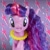 Size: 640x640 | Tagged: safe, imported from derpibooru, twilight sparkle, alicorn, pony, alternate hairstyle, female, jewelry, looking at you, mare, necklace, official, open mouth, pop princess twilight, san diego comic con, sdcc 2018, solo, toy