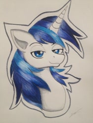 Size: 400x533 | Tagged: safe, artist:luxiwind, imported from derpibooru, shining armor, pony, bust, male, portrait, solo, traditional art