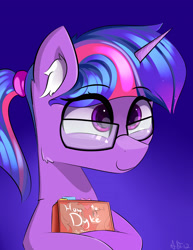 Size: 2975x3850 | Tagged: safe, artist:a8f12, imported from derpibooru, bon bon, lyra heartstrings, sweetie drops, twilight sparkle, pony, alternate hairstyle, book, d slur, female, glasses, lesbian, lyrabon, mare, nerd, ponytail, shipping, slur, solo, vulgar