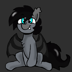 Size: 552x552 | Tagged: safe, artist:darkwolfhybrid, imported from derpibooru, oc, oc only, oc:juneau, bat pony, bat pony oc, chest fluff, cute, sitting, smiling