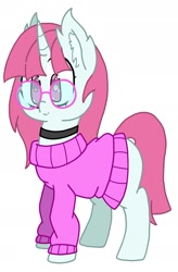 Size: 1439x2197 | Tagged: safe, artist:thundercrash, imported from derpibooru, pony, unicorn, clothes, female, glasses, mare, sweater