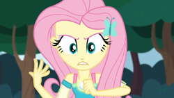 Size: 1280x720 | Tagged: safe, imported from derpibooru, screencap, fluttershy, equestria girls, equestria girls series, stressed in show, stressed in show: fluttershy, female, geode of fauna, hairpin, magical geodes, solo