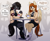 Size: 1715x1400 | Tagged: safe, artist:replica, imported from derpibooru, oc, oc only, oc:red, oc:red stroke, oc:replica, anthro, earth pony, pegasus, awkward, awkward smile, cafe, clothes, dialogue, duo, female, korean, lesbian, oc x oc, redlica, school uniform, shipping, smiling, sweden, translated in the comments