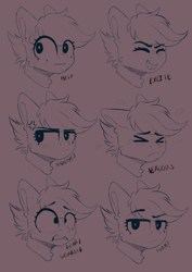 Size: 2480x3508 | Tagged: safe, artist:dino_horse, imported from derpibooru, scootaloo, emotes, expressions, progress, sketch, wip