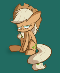 Size: 851x1035 | Tagged: safe, artist:typhwosion, imported from derpibooru, mean applejack, earth pony, pony, the mean 6, clone, female, green background, simple background, solo