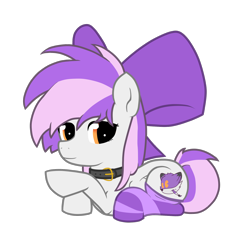 Size: 1800x1700 | Tagged: safe, artist:mewio, deleted from derpibooru, imported from derpibooru, oc, oc only, oc:mewio, bow, clothes, collar, cutie mark, female, looking at you, lying down, simple background, socks, solo, striped socks, transparent background