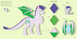 Size: 1024x517 | Tagged: safe, artist:kiralindocruz, imported from derpibooru, oc, oc only, oc:freedom wings, dracony, hybrid, baby, base used, deviantart watermark, green background, interspecies offspring, male, offspring, parent:rarity, parent:spike, parents:sparity, reference sheet, simple background, solo, watermark