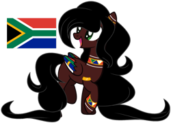 Size: 1024x732 | Tagged: dead source, safe, artist:cosmicwitchadopts, imported from derpibooru, pegasus, pony, colored wings, female, mare, multicolored wings, nation ponies, ponified, simple background, solo, south africa, transparent background