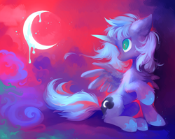 Size: 1280x1019 | Tagged: safe, artist:altblast, imported from derpibooru, princess luna, alicorn, pony, crescent moon, female, moon, s1 luna, solo