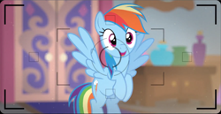 Size: 2500x1291 | Tagged: safe, imported from derpibooru, screencap, rainbow dash, cheese!, gameloft, happy, picture