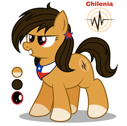 Size: 2294x2285 | Tagged: safe, artist:an-tonio, imported from derpibooru, oc, oc only, oc:chilenia, pony, chile, nation ponies, ponified, solo