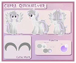 Size: 1024x853 | Tagged: safe, artist:kazziepones, imported from derpibooru, oc, oc only, oc:capra quicksilver, pegasus, pony, female, mare, reference sheet, solo