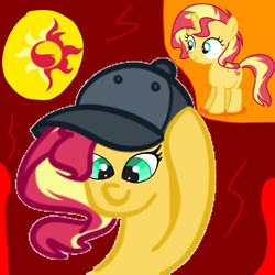 Size: 1000x1000 | Tagged: safe, imported from derpibooru, sunset shimmer, pony, female, filly, filly sunset shimmer, ponified, younger