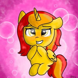 Size: 768x768 | Tagged: safe, artist:parn, imported from derpibooru, oc, oc only, oc:princess parn, alicorn, pony, alicorn oc, cute, heart eyes, solo, wingding eyes