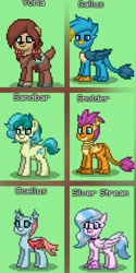 Size: 619x1238 | Tagged: safe, imported from derpibooru, screencap, gallus, ocellus, sandbar, silverstream, smolder, yona, changedling, changeling, dragon, earth pony, griffon, hippogriff, pony, yak, pony town, game screencap, student six