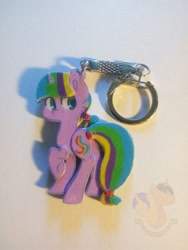 Size: 750x1000 | Tagged: safe, artist:king-franchesco, imported from derpibooru, oc, oc only, pony, unicorn, cutie mark, female, hooves, horn, irl, keychain, looking back, mare, photo, raised hoof, solo