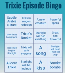 Size: 1347x1502 | Tagged: safe, edit, imported from derpibooru, road to friendship, bingo, implied starlight glimmer, implied trixie, misspelling, text