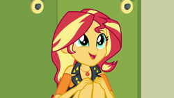 Size: 1280x720 | Tagged: safe, imported from derpibooru, screencap, sunset shimmer, driving miss shimmer, equestria girls, equestria girls series, cute, female, geode of empathy, shimmerbetes, solo