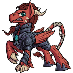 Size: 1000x1000 | Tagged: safe, artist:kalemon, imported from derpibooru, oc, oc only, oc:jabberwock, dracony, pony, fallout equestria, armor, claws, horns, male, simple background, slit eyes, slit pupils, solo, stallion, transparent background