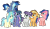Size: 2496x1448 | Tagged: safe, artist:rainbows-skies, artist:thesmall-artist, imported from derpibooru, oc, oc only, oc:apple donut, oc:aqua smooth, oc:candy star, oc:diamond sticks, oc:flower shield, oc:neon light, earth pony, pegasus, pony, unicorn, base used, female, magical lesbian spawn, mare, offspring, parent:applejack, parent:donut joe, parent:flash sentry, parent:fluttershy, parent:mud briar, parent:pinkie pie, parent:princess luna, parent:rainbow dash, parent:rarity, parent:shining armor, parent:sky stinger, parent:twilight sparkle, parents:applejoe, parents:flutterarmor, parents:lunadash, parents:pinkiesentry, parents:raribriar, parents:twisky, simple background, transparent background