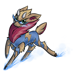Size: 1200x1200 | Tagged: safe, artist:kalemon, imported from derpibooru, oc, oc only, oc:glacial wind, deer, reindeer, female, figure skating, glasses, lidded eyes, simple background, solo, transparent background
