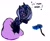Size: 1280x1059 | Tagged: safe, artist:elbenjaftw, imported from derpibooru, princess luna, alicorn, pony, 30 minute art challenge, angry, clothes, controller, female, s1 luna, sketch, socks, solo