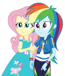 Size: 607x707 | Tagged: safe, edit, edited screencap, editor:php77, imported from derpibooru, screencap, fluttershy, rainbow dash, equestria girls, equestria girls series, rollercoaster of friendship, background removed, female, geode of fauna, geode of super speed, magical geodes, shipping fuel, simple background, transparent background