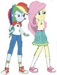 Size: 201x265 | Tagged: safe, artist:php77, edit, edited screencap, editor:php77, imported from derpibooru, screencap, fluttershy, rainbow dash, equestria girls, legend of everfree, background removed, bad edit, converse, shoes, simple background, sneakers, transparent background